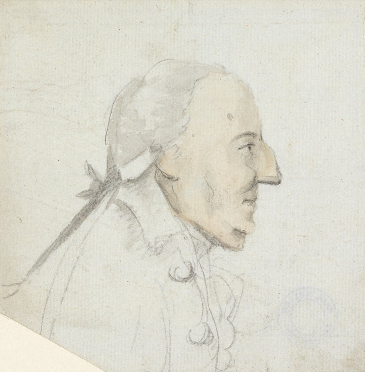 Büyük Burunlu Bir Adam: Sağa Bakan Profil, Baş ve Omuzlar by Henry William Bunbury