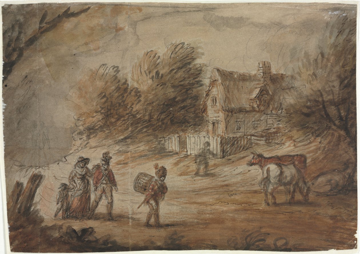 Askerlerle Ülke Sahnesi by Henry William Bunbury