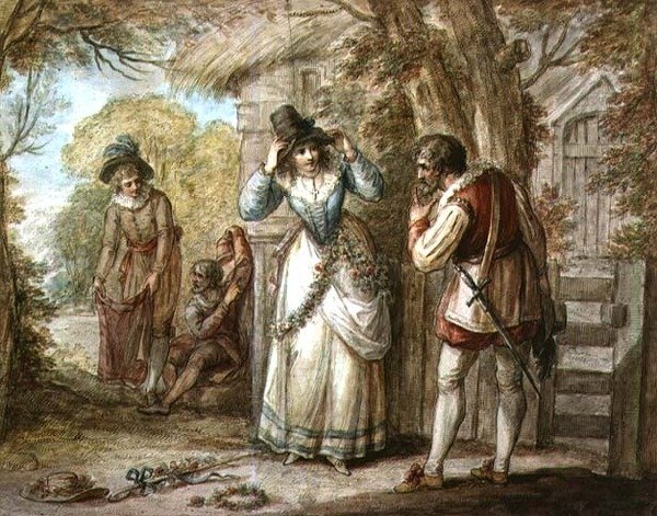 Florizel ve Autolycus Değişen Giysiler by Henry William Bunbury