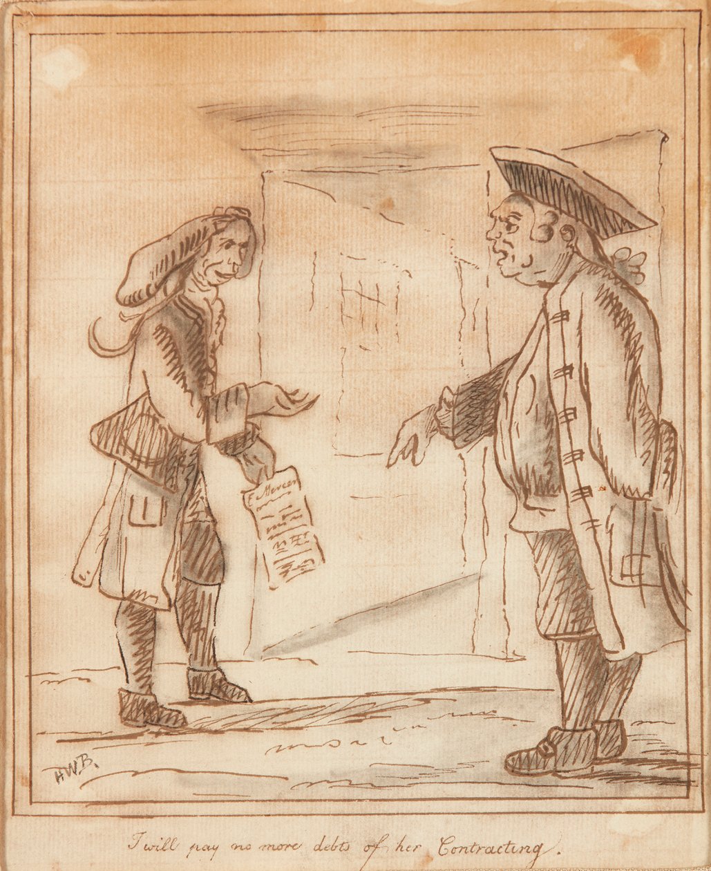 Sözleşmesinin Borcunu Daha Fazla Ödemeyeceğim (mürekkep) by Henry William Bunbury