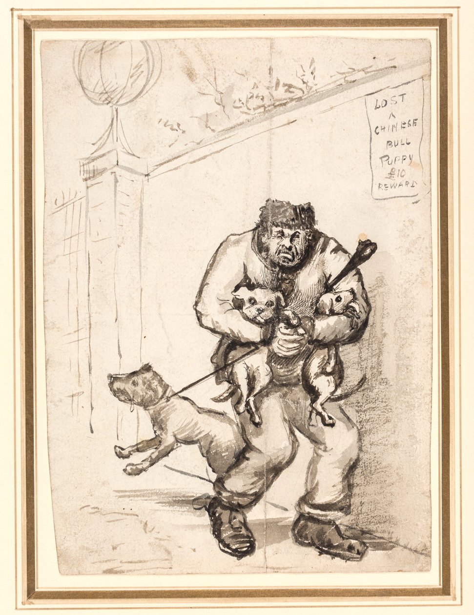 Bir Çinli Bull Köpek Yavrusunu Kaybetmek £ 10 Ödül by Henry William Bunbury