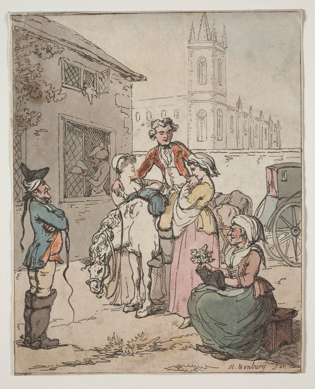 Bir Hanın Dışındaki Sahne by Henry William Bunbury