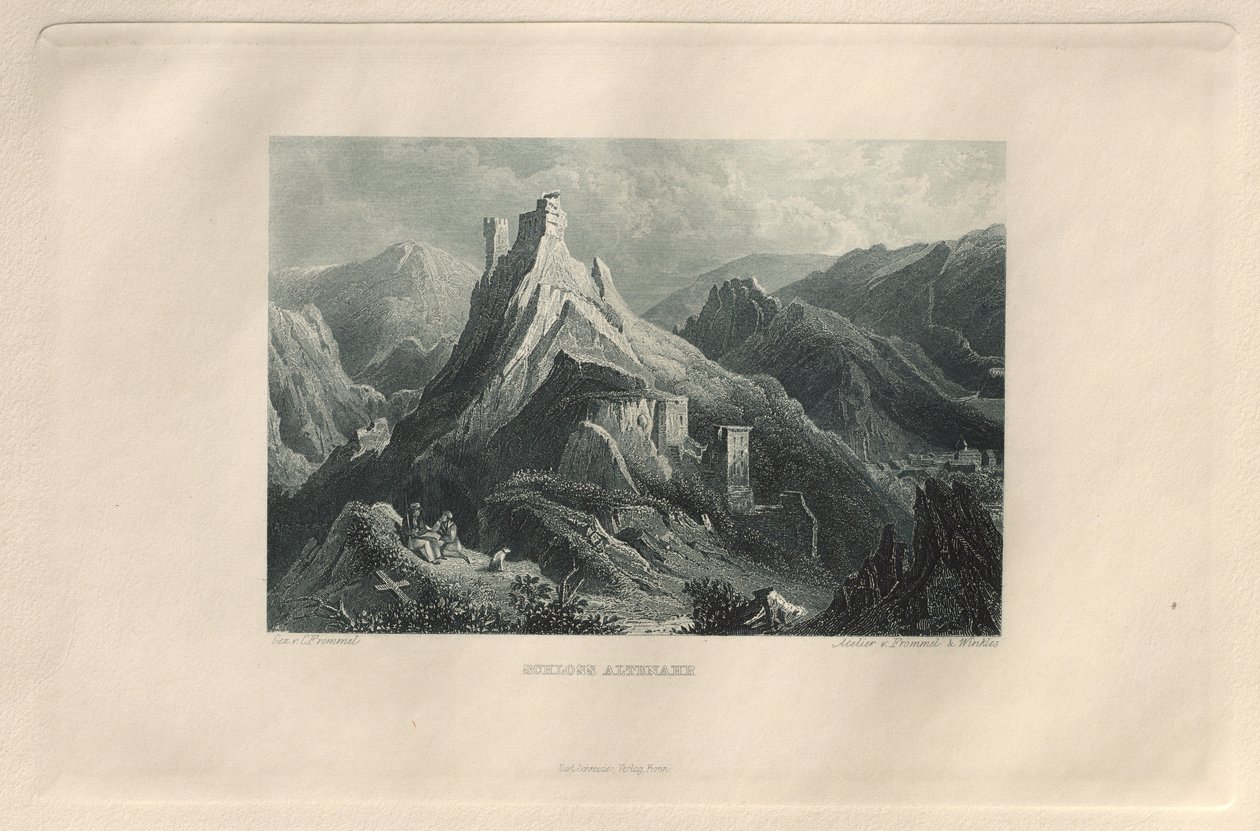 Pitoresk ve Romantik Rheinland: Altenahr Kalesi, 1928. by Henry Winkles