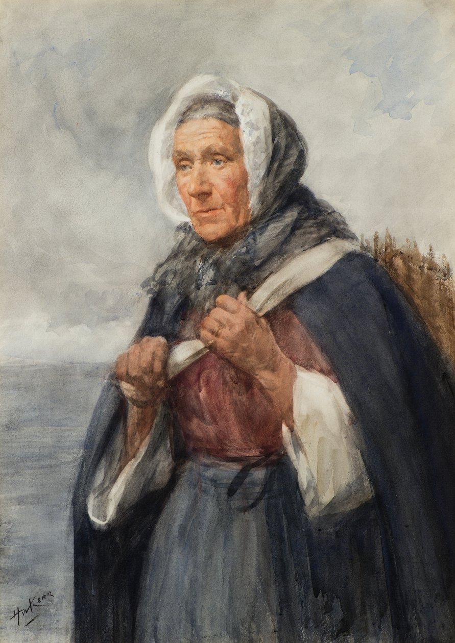 Bir Newhaven Balık Kadını (suluboya) by Henry Wright Kerr