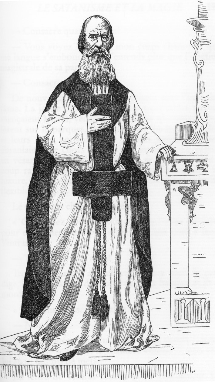 Pierre Eugene Ventras'ın (1807-1875) (Pierre-Michel-Elijah) işçisinin peygamber Elie'nin reenkarnasyonu gibi davranan portresi Henry de Malvost'un Jules Bois'in “Satanism and Magic” adlı eserinden çizimi 1895 Özel koleksiyon by Henry de Malvost