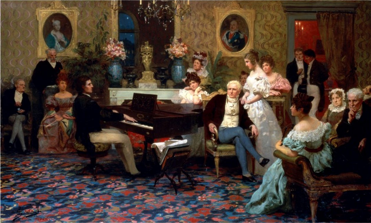 Chopin, Prince Radziwills Salonunda Piyano Çalıyor, 1887 by Henryk Siemiradzki