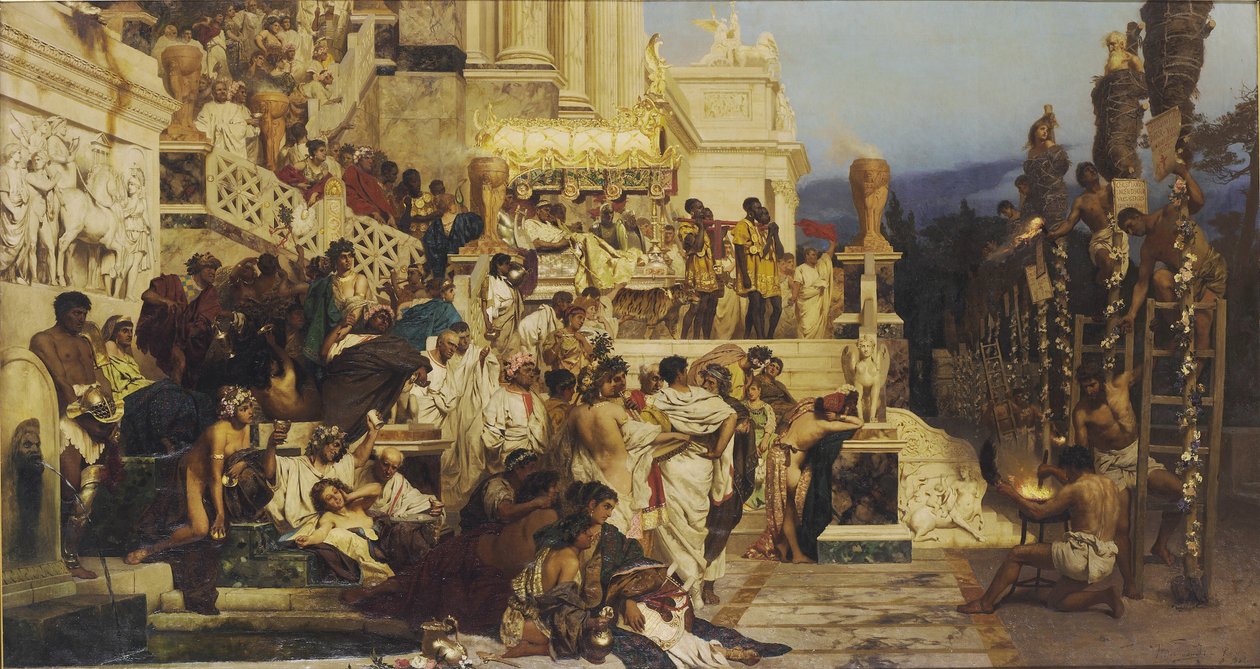 Hristiyanlığın Öncü Işığı. Neros Meşaleleri, 1882 by Henryk Siemiradzki