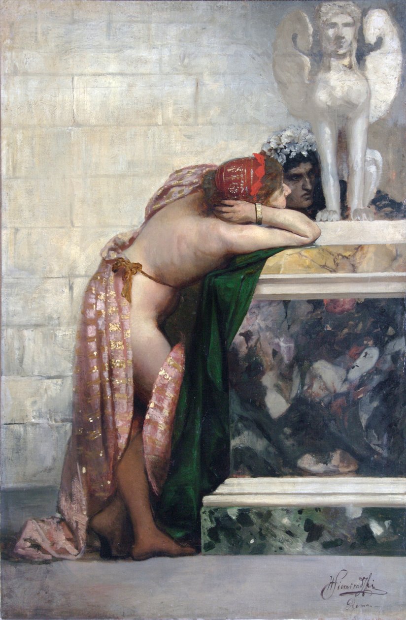 Bir Sfenks Heykeli Tarafından İki Figür, 1870