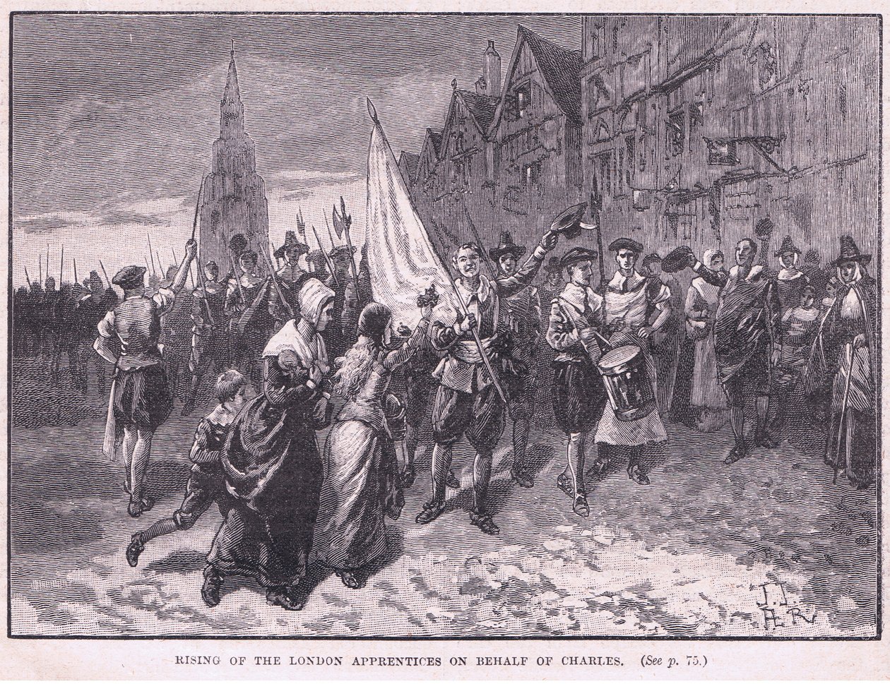 Charles I AD 1648 adına Londra çıraklarının Yükselişi by Herbert Railton