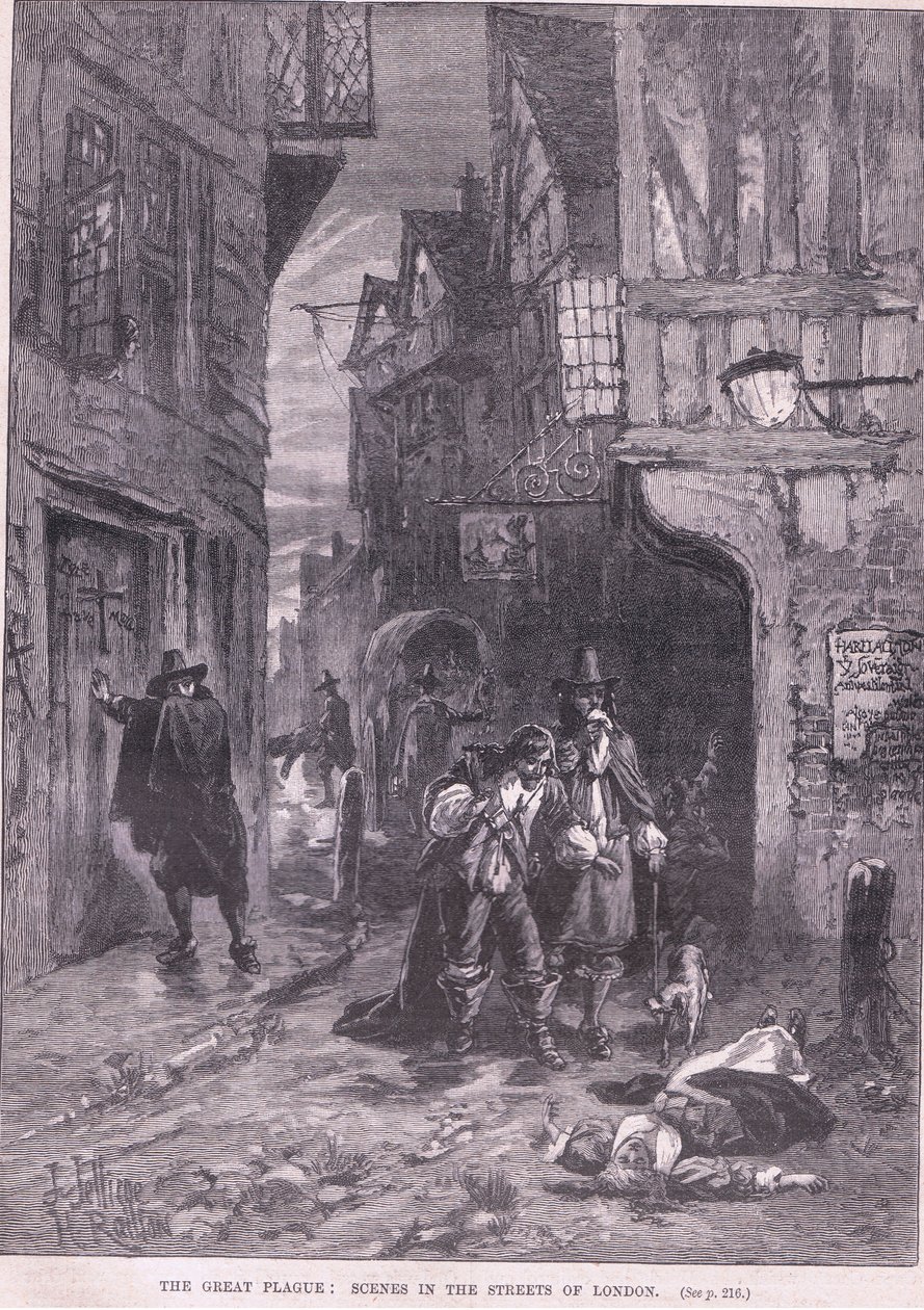 Büyük Veba: MS 1665 Londra sokaklarında sahneler by Herbert Railton