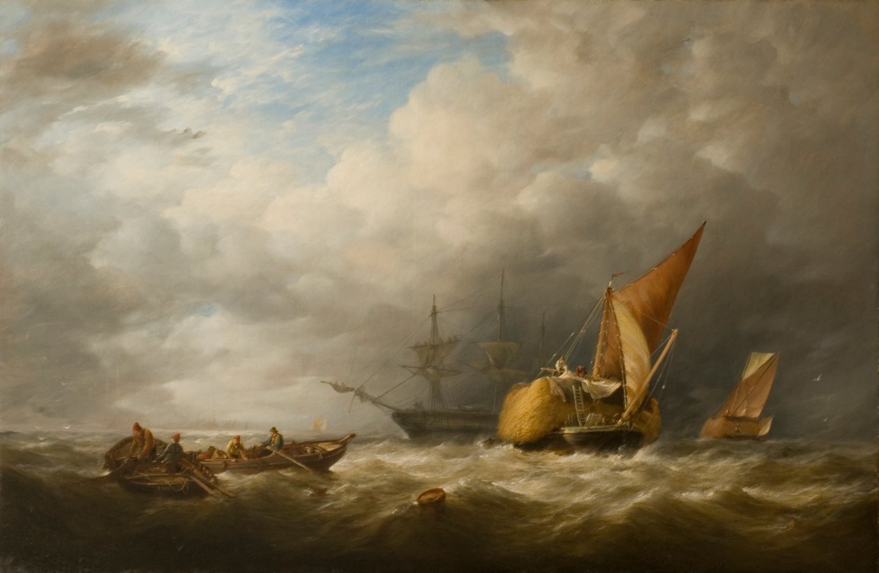Thames Halicindeki Saman Mavnaları by Herbert Alfred Bone