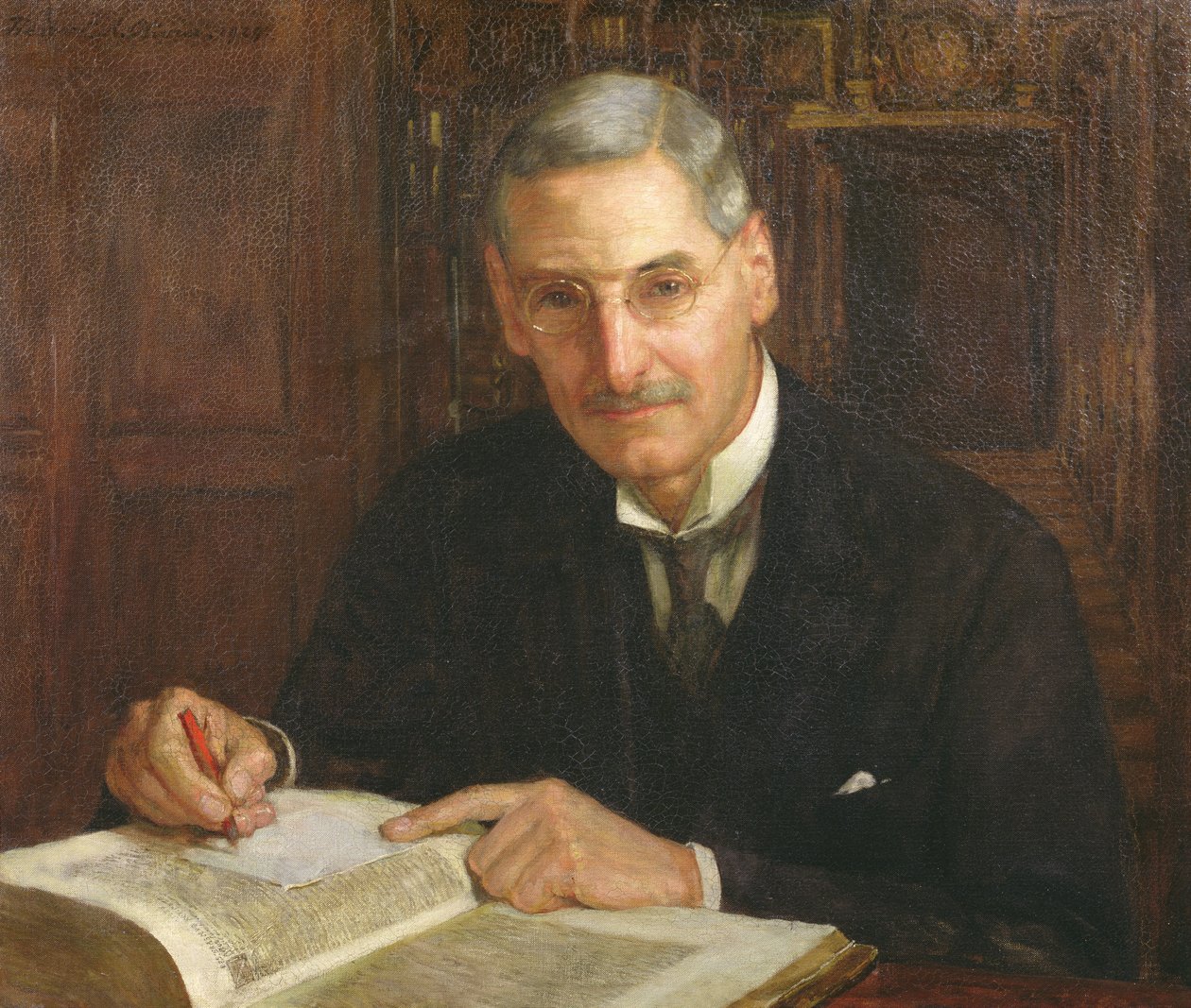 Percy Stafford Allen'ın Portresi (1869-1933) Corpus Christi College, Oxford Başkanı ve Erasmus bilgini by Herbert Arnould Olivier