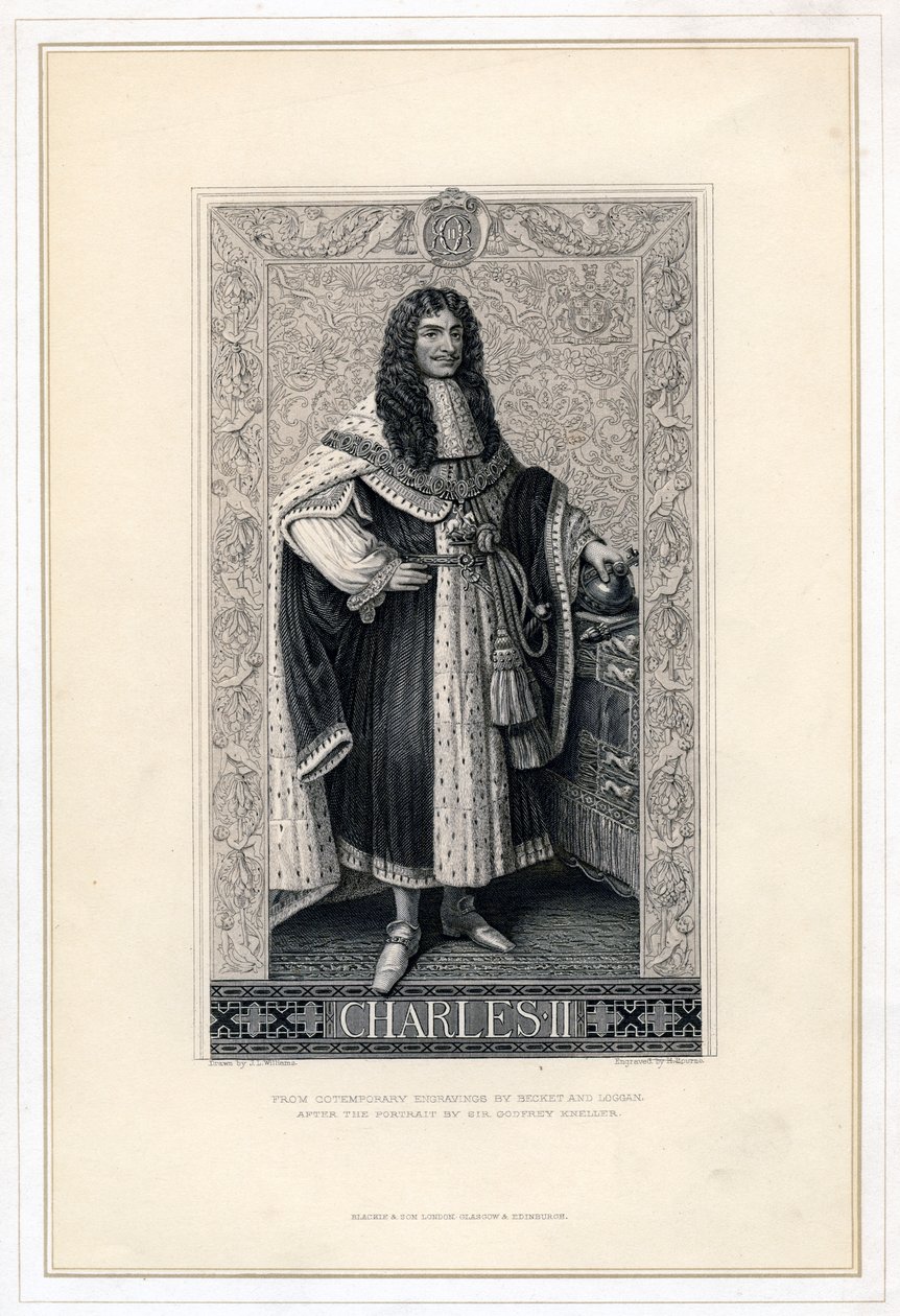 Charles II, İngiltere Kralı, İskoçya ve İrlanda, 19. yüzyıl. by Herbert Bourne