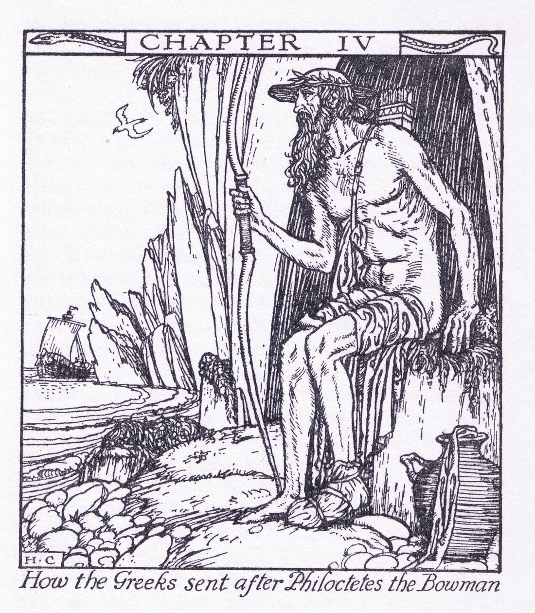Yunanlılar okçu Philoctetes