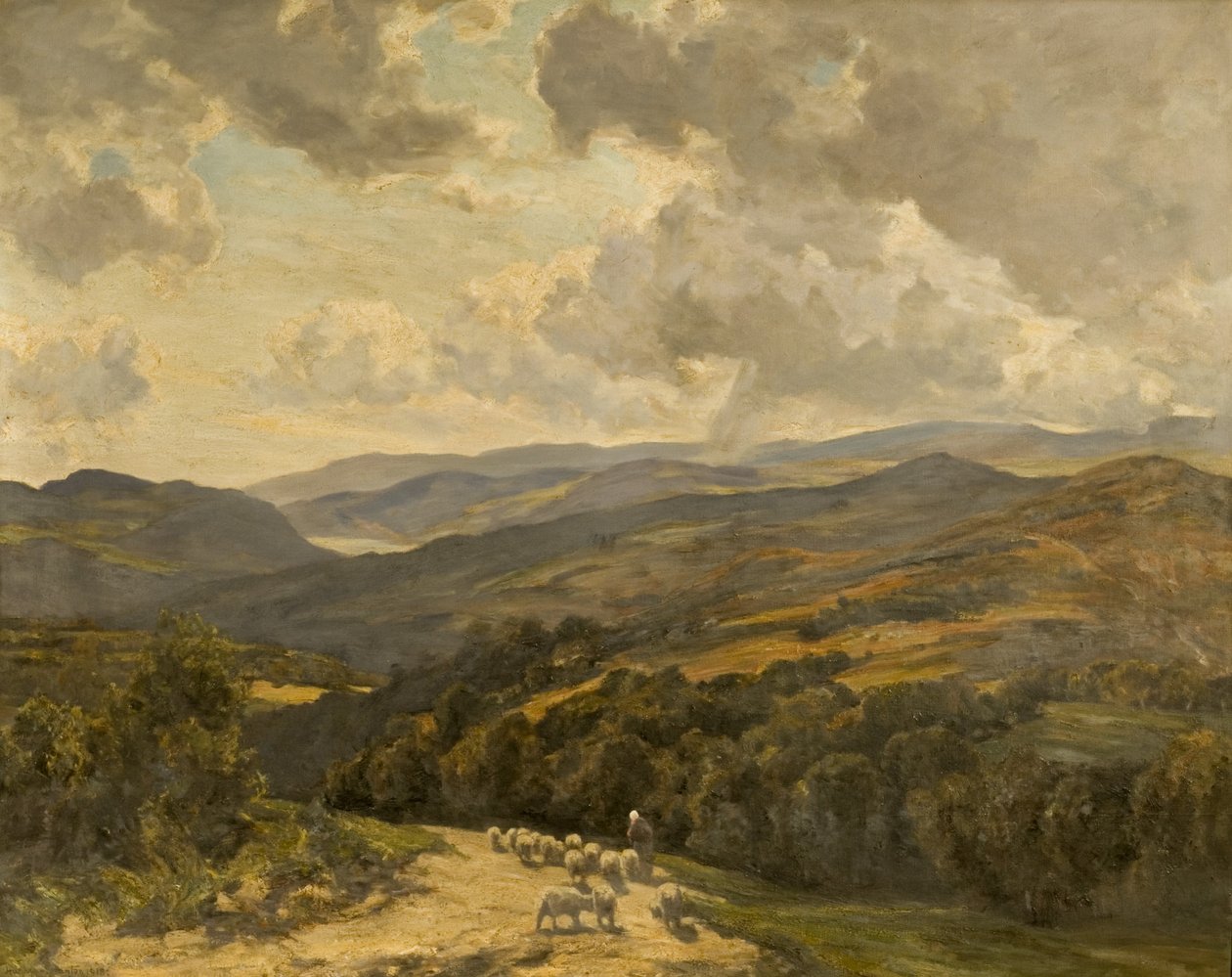Barmouth yakınlarındaki Galler Tepeleri by Herbert Hughes Stanton