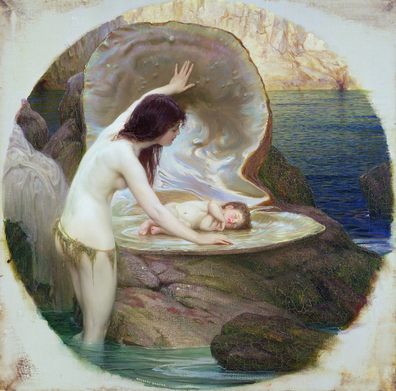 Bir Su Bebeği, 1900 dolayları (tuval üzerine yağlıboya) by Herbert James Draper