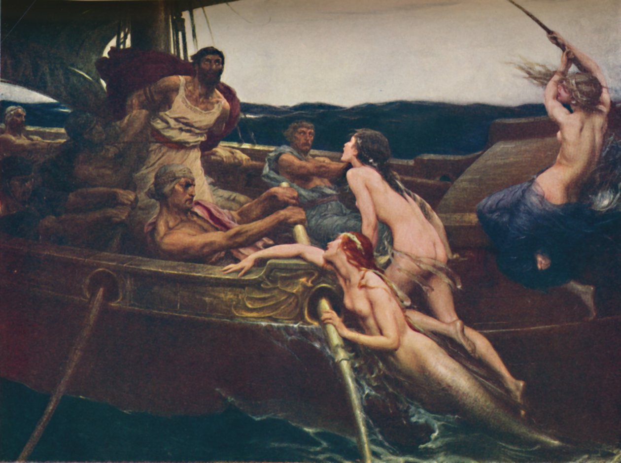 Ulysses ve Sirenler, 1909, c1950. by Herbert James Draper