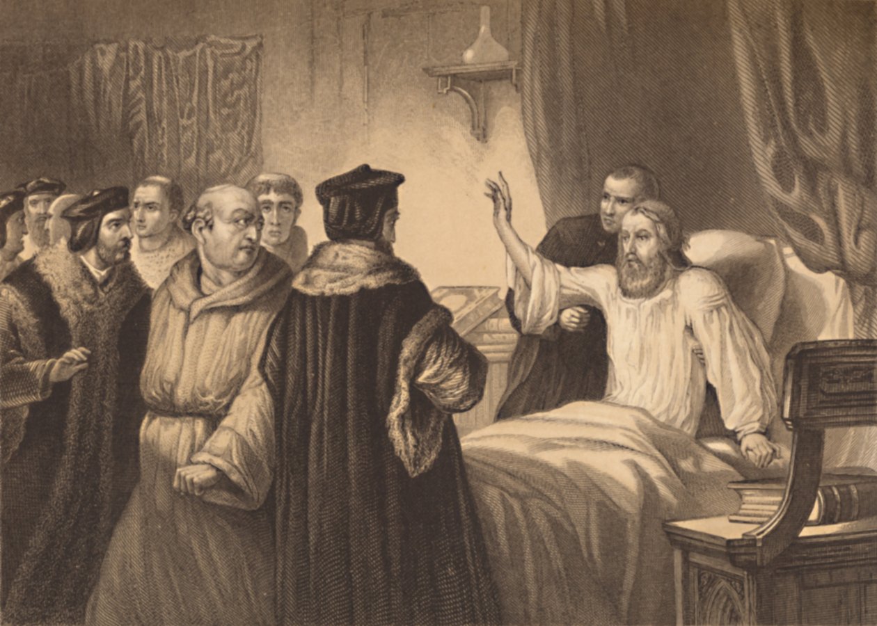 Wycliffe Hasta Yatağında Keşişler Tarafından Saldırıya Uğradı, 1886 by Herbert Bourne