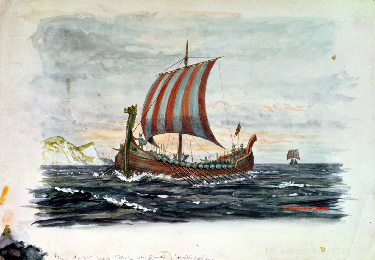 Viking gemisi (suluboya) by Herbert Oakes Jones