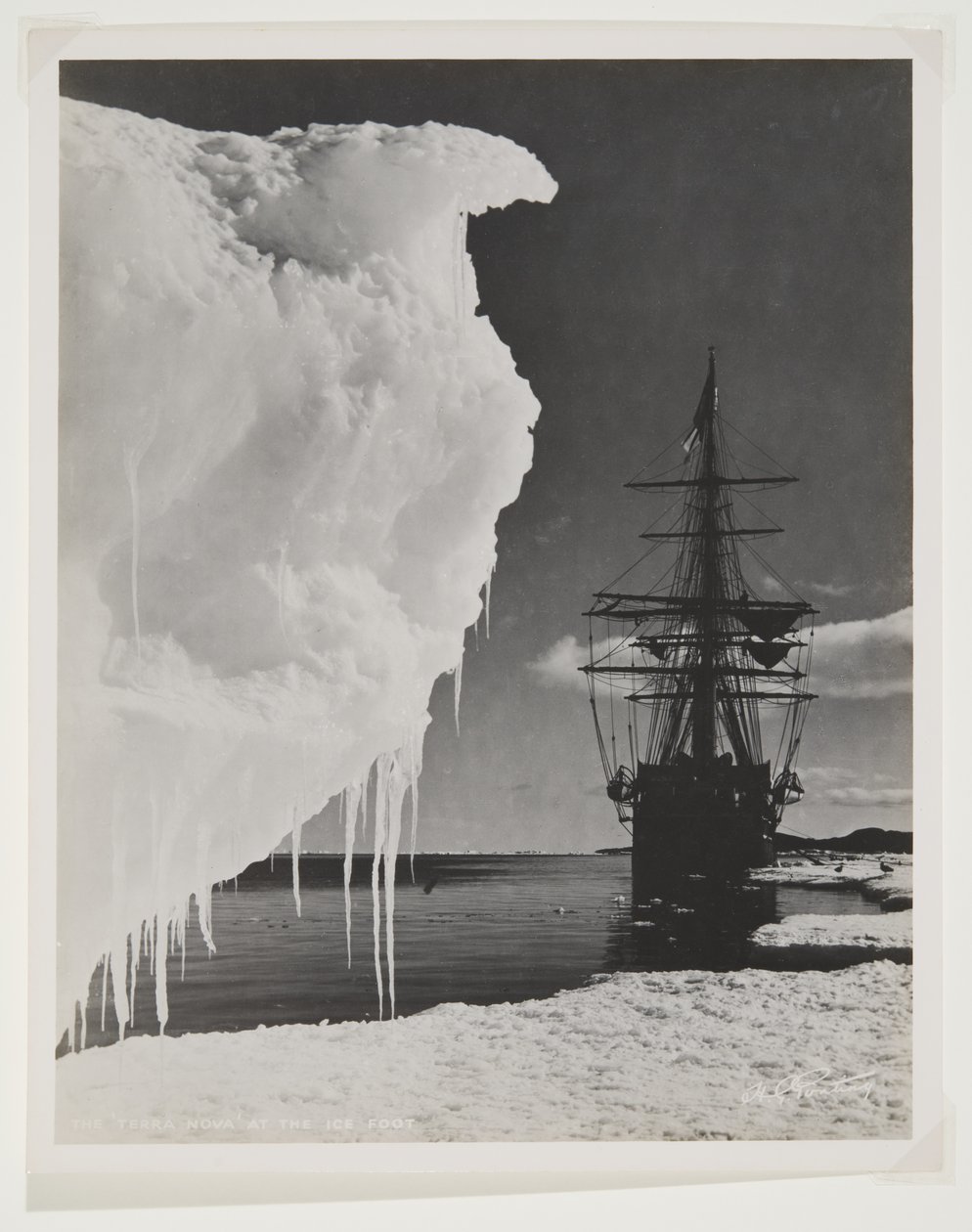Buz Ayaktaki Terra Nova (bromür baskı) by Herbert Ponting