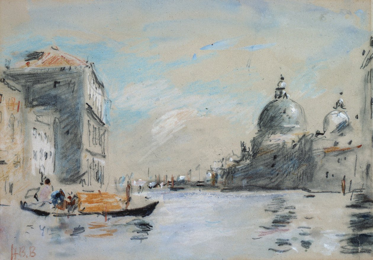 Büyük Kanal ve Santa Maria della Salute Kilisesi, Venedik (suluboya) by Hercules Brabazon Brabazon