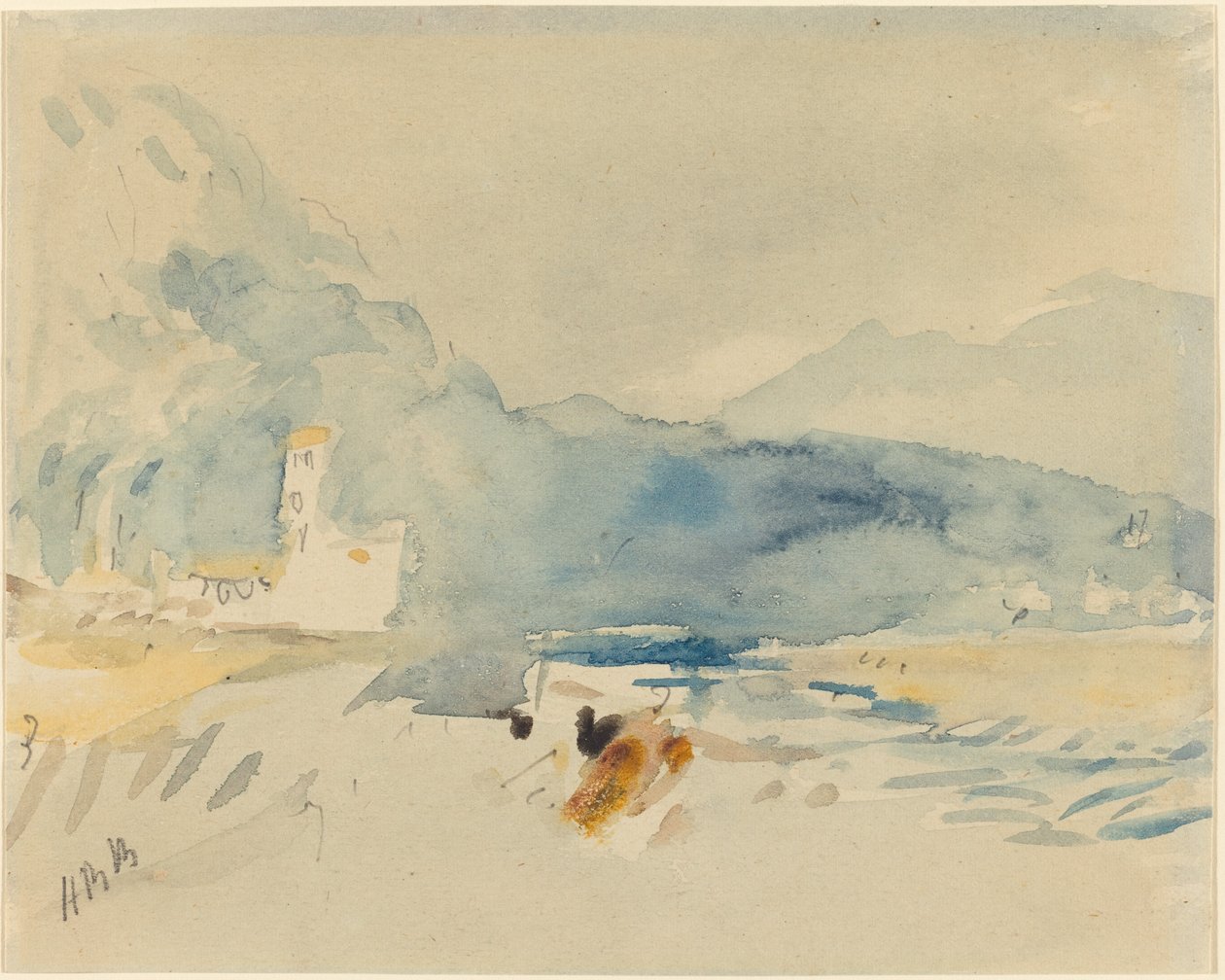 Dağlar ve Dere ile Bir Manzara by Hercules Brabazon Brabazon