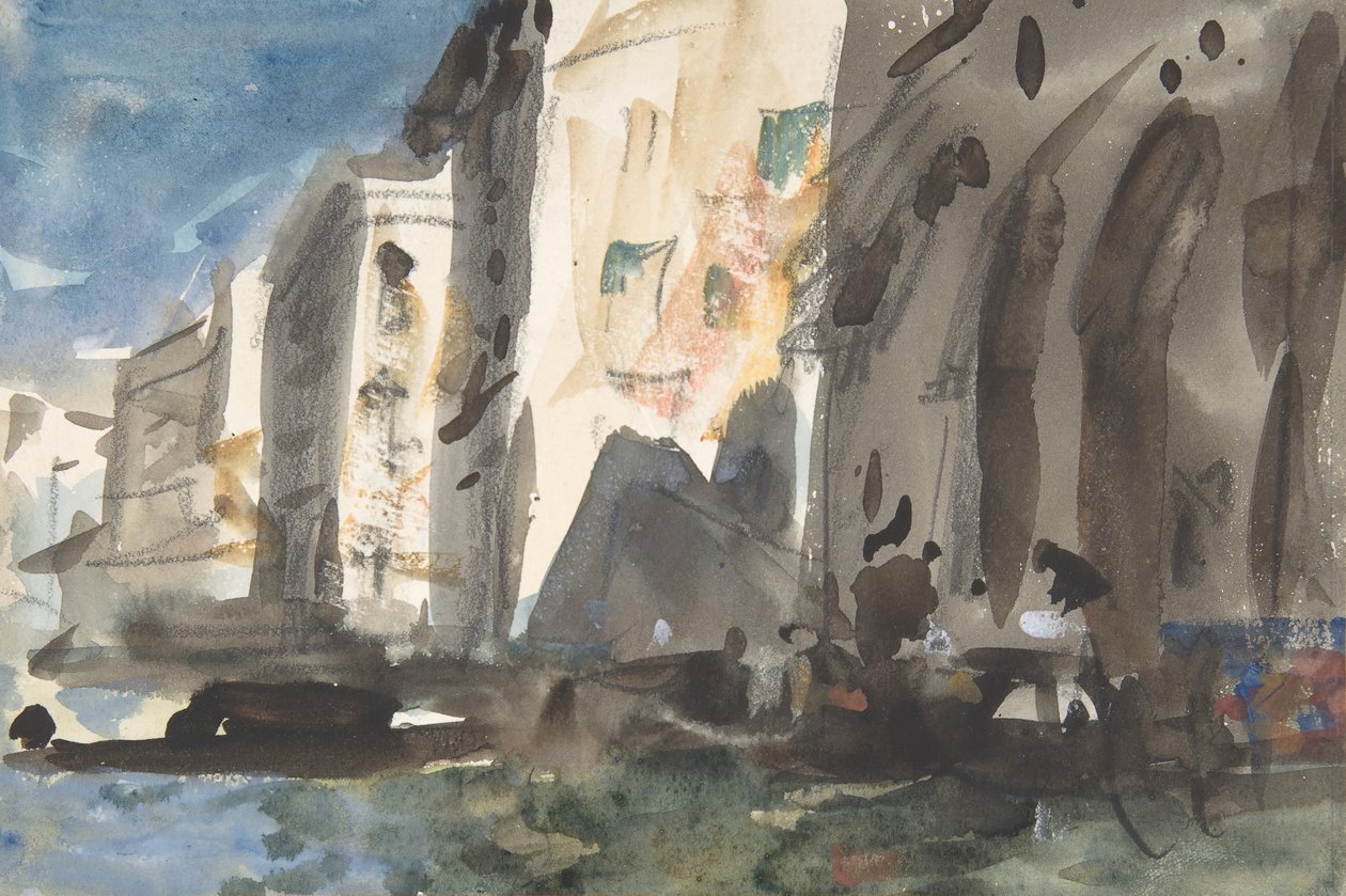 Büyük Kanal üzerindeki köprü, Venedik, 19. yüzyıl. by Hercules Brabazon Brabazon