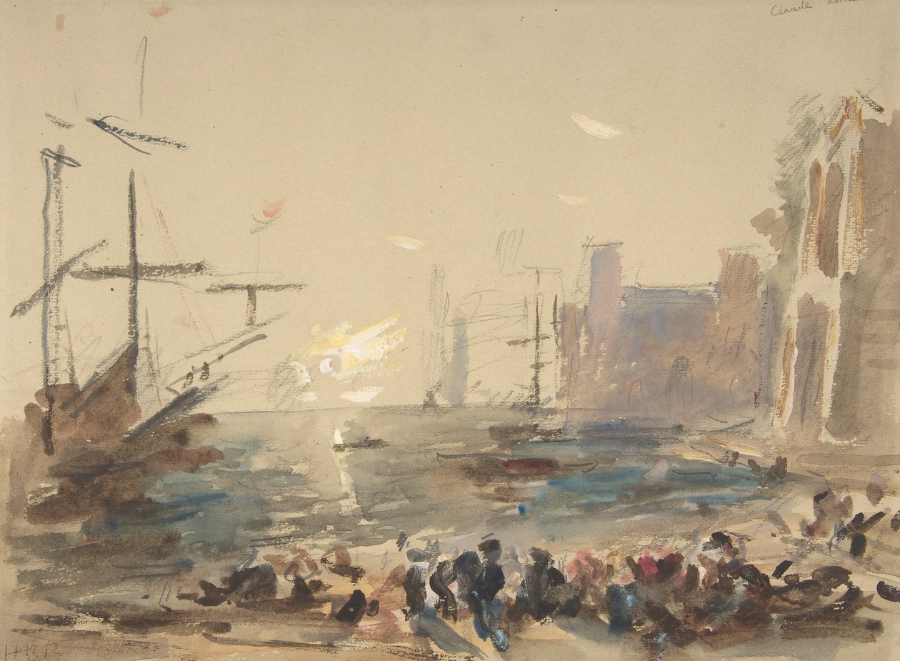 Deniz manzarası recto, Çözülemez eskiz tersi, 1840-1906. by Hercules Brabazon Brabazon