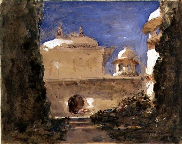 Tapınak Bahçesi (sulu boya) by Hercules Brabazon Brabazon