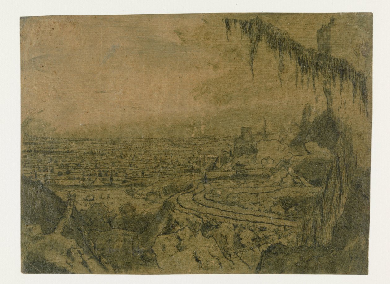 Yol ve Yosunlu Dallar ile Uzak Görünüm by Hercules Segers