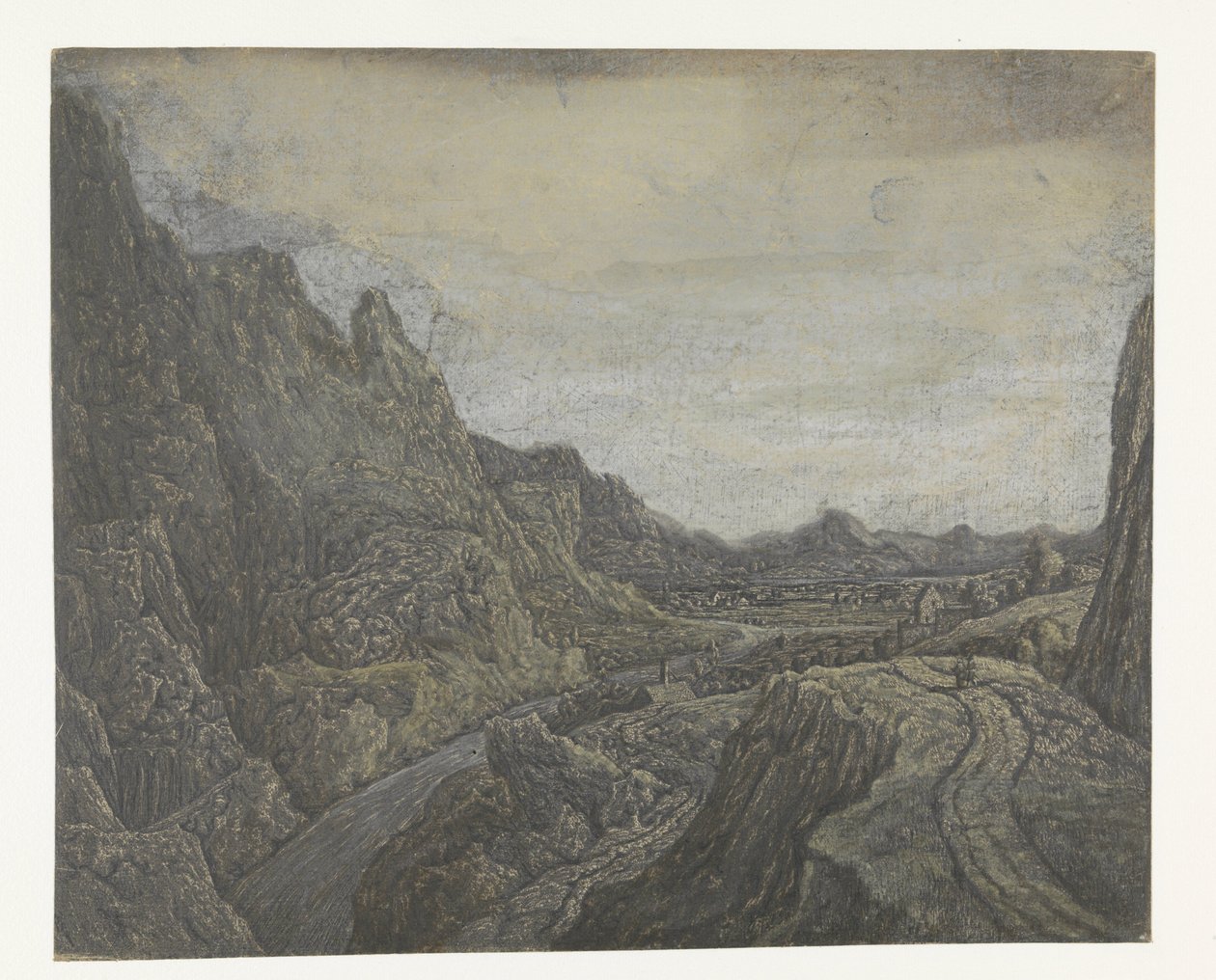 Bir Yol ve Bir Nehir ile Kayalık Manzara by Hercules Segers