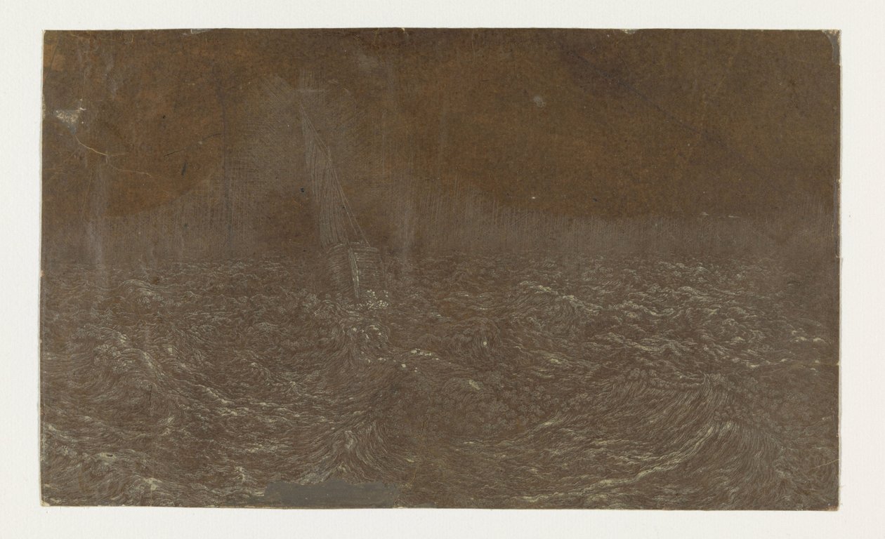 Dalgalı Suda Gemi by Hercules Segers