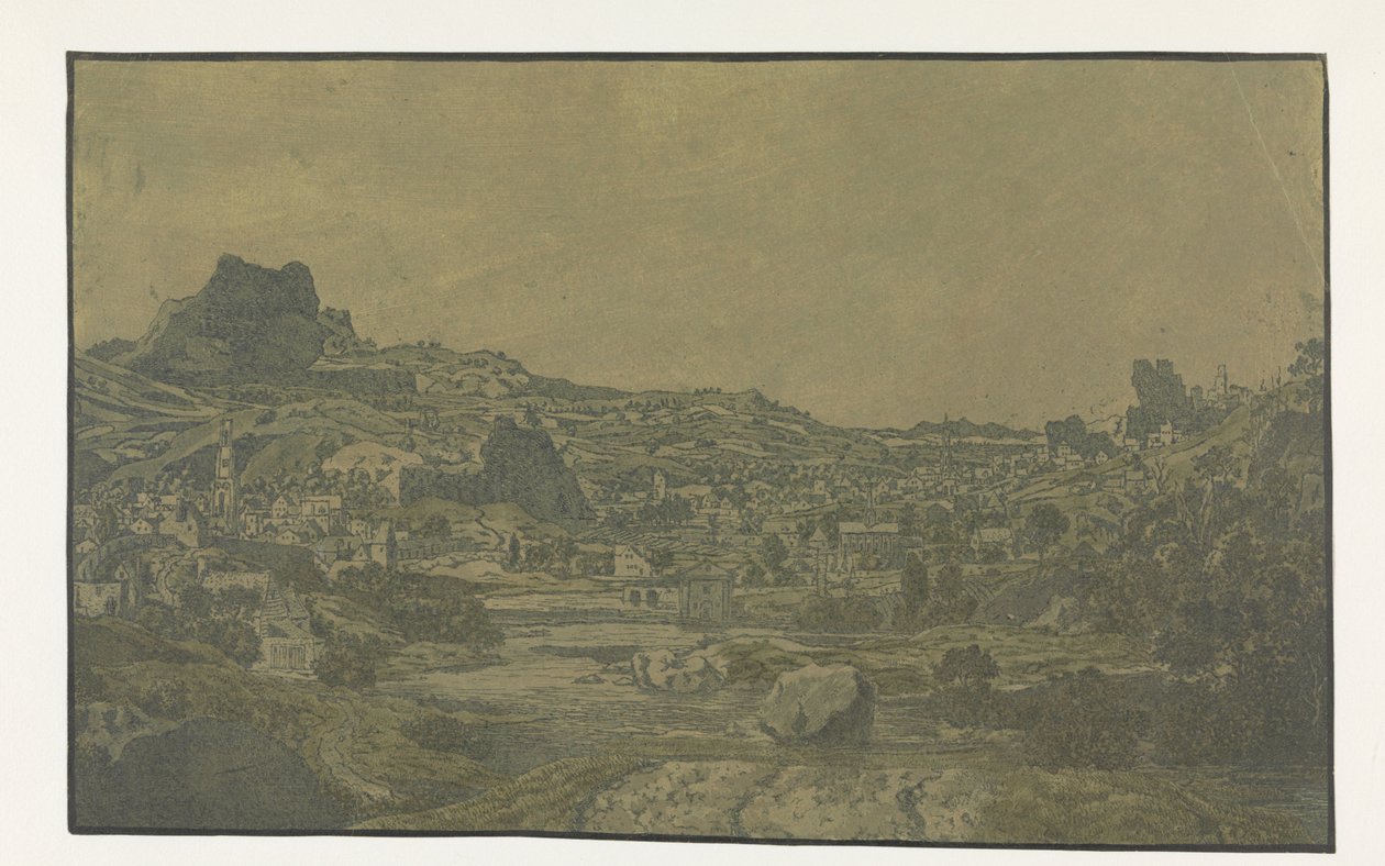 Nehirli Vadi ve Dört Kuleli Kasaba by Hercules Segers
