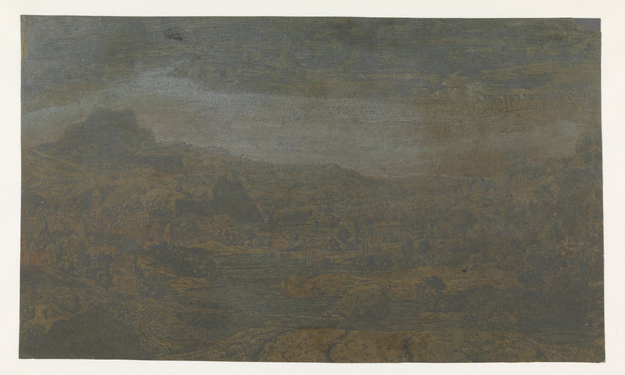 Nehirli Vadi ve Dört Kuleli Kasaba by Hercules Segers