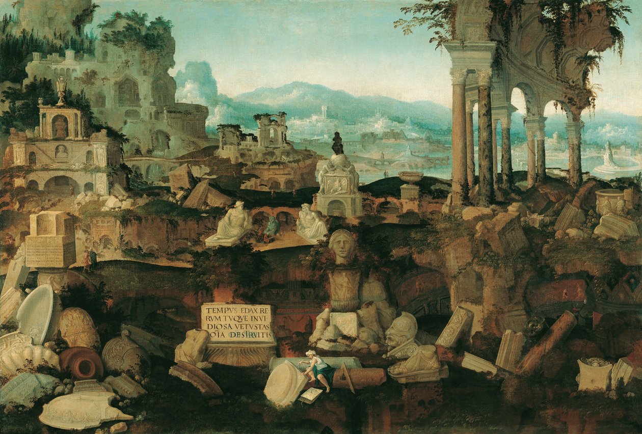Roma Harabeleri ile Manzara, 1536 by Herman Posthumus
