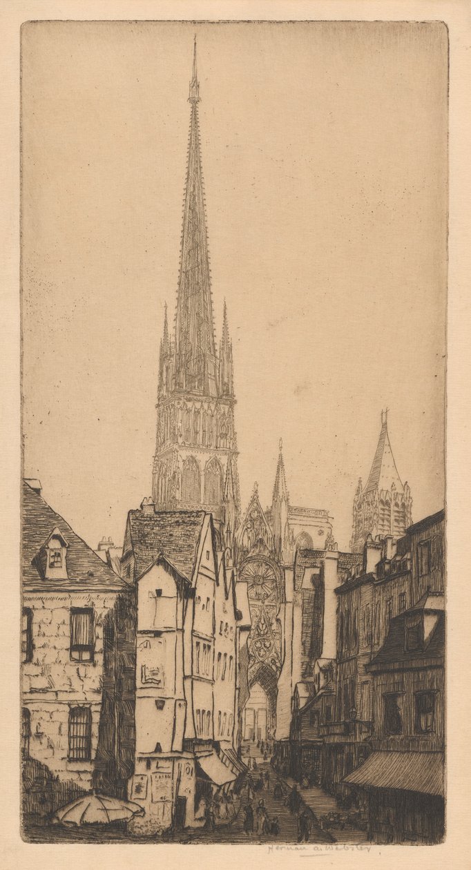 Rouen Katedrali Kulesi, La Fl?che, Rouen by Herman Armour Webster
