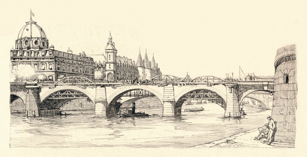 Eski Notre-Dame Pont üzerinde çalışır, 1913 1915 by Herman Armour Webster
