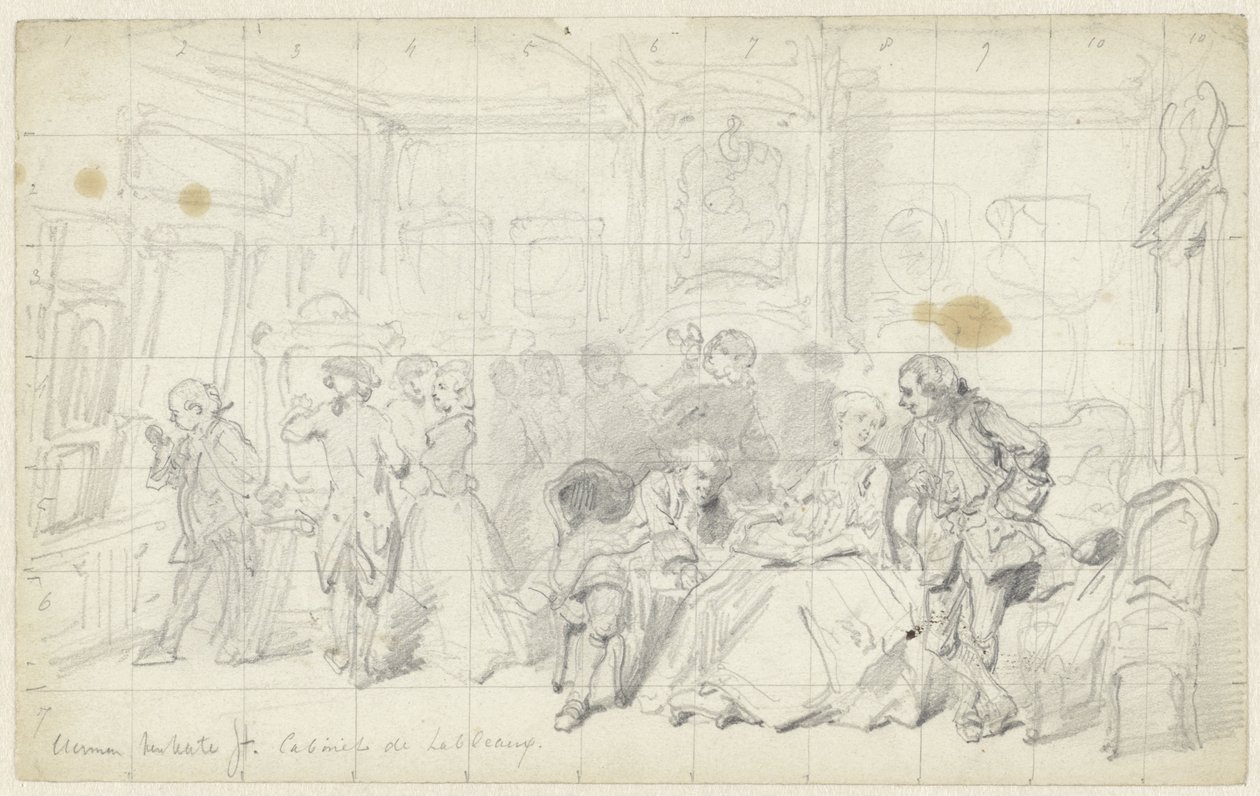 Eski bir Hollanda evindeki sanat takdiri Cabinet de tableaux (nesne üzerindeki başlık) by Herman Frederik Carel ten Kate