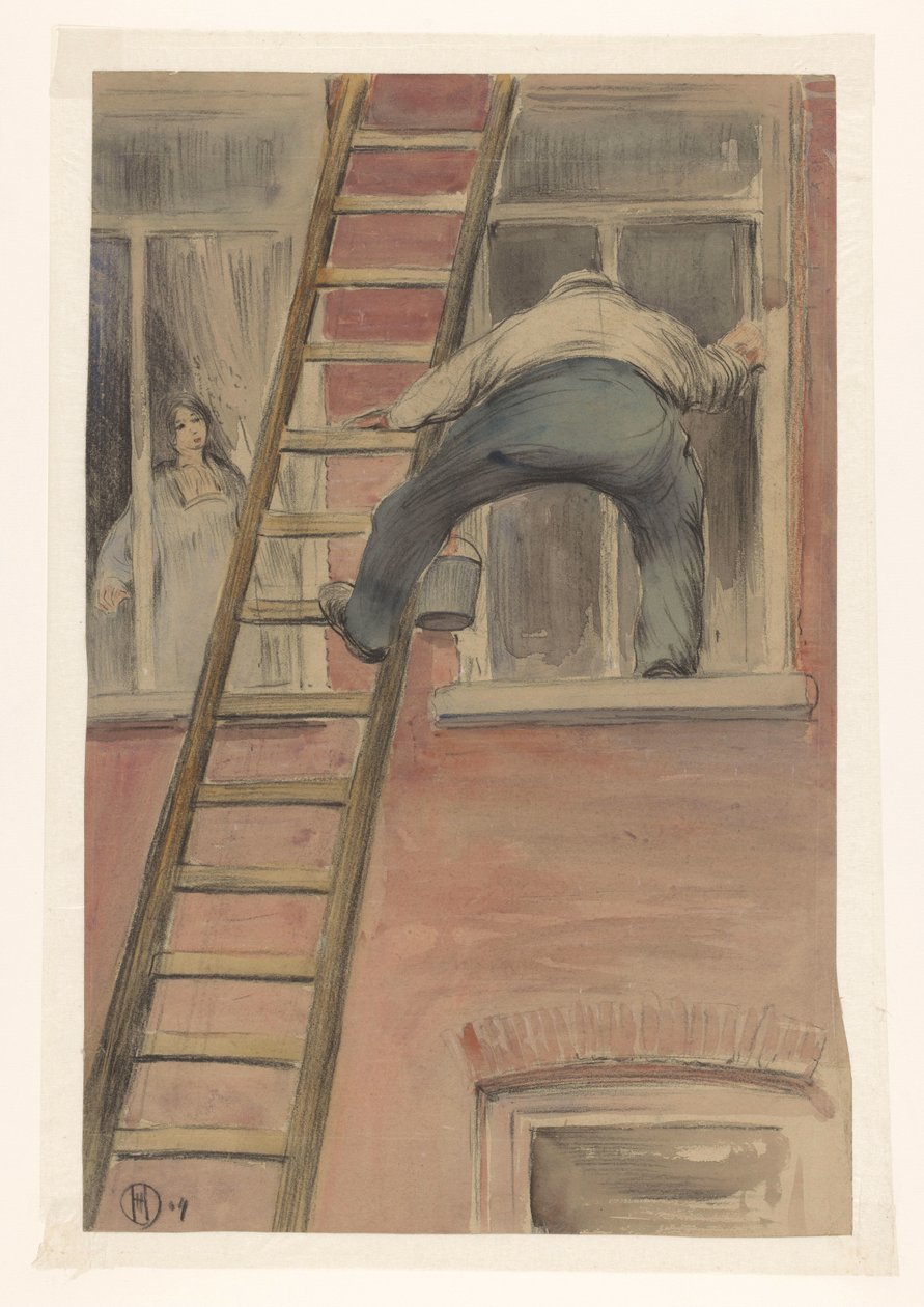 Pencere yıkayıcı by Herman Heijenbrock (signed by artist)