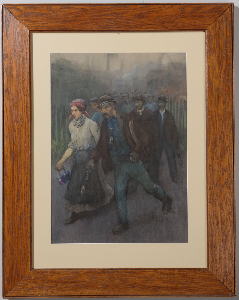 Madenci karısıyla yürüyen madenciler by Herman Heijenbrock
