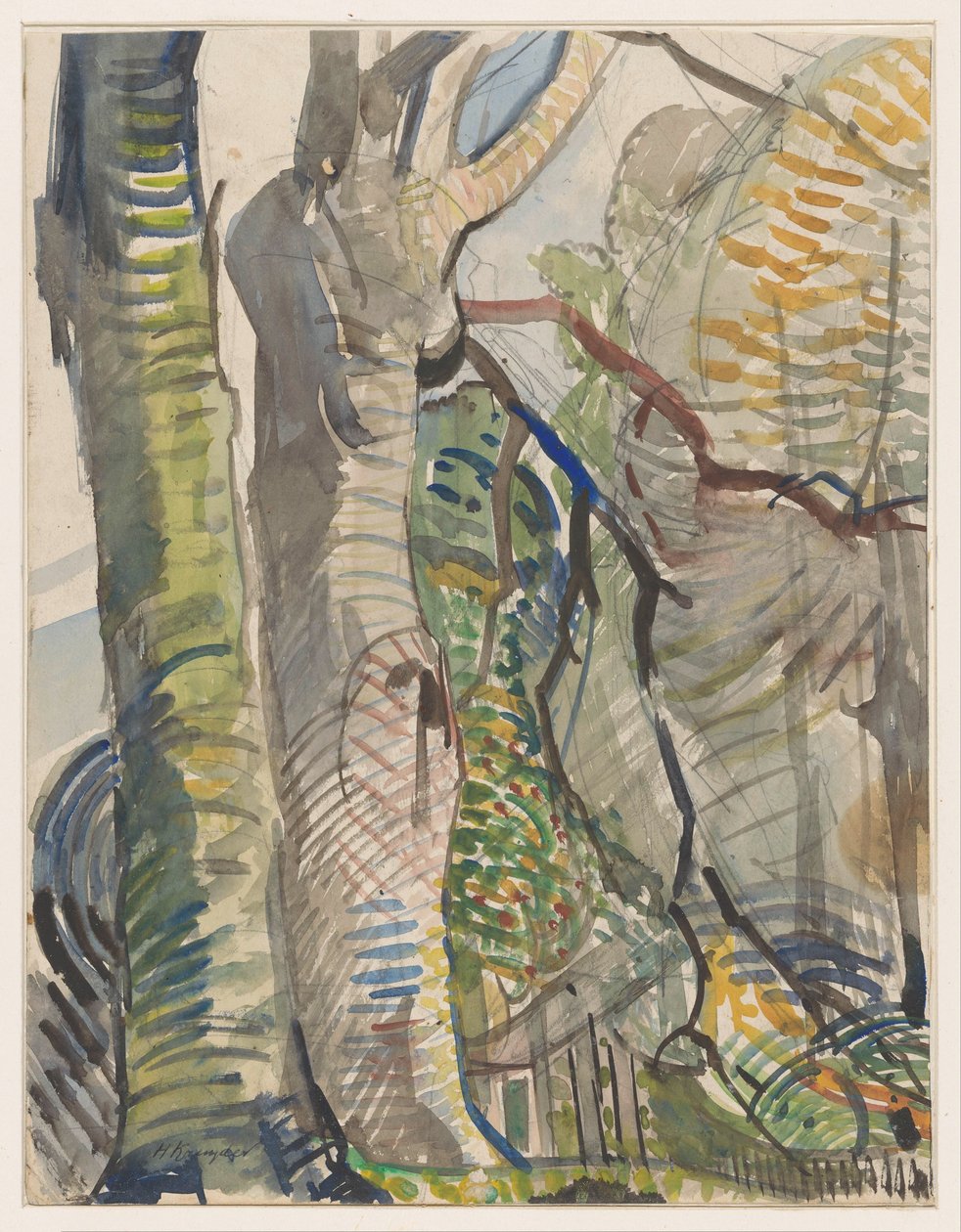 orman manzarası by Herman Kruyder (signed by artist)