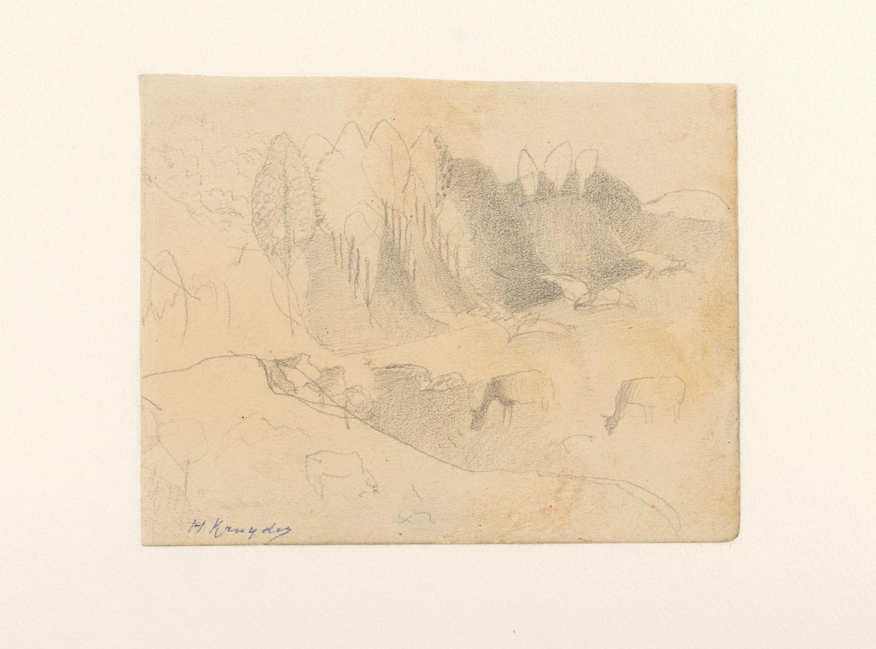 Sığırların otladığı vadi by Herman Kruyder (signed by artist)