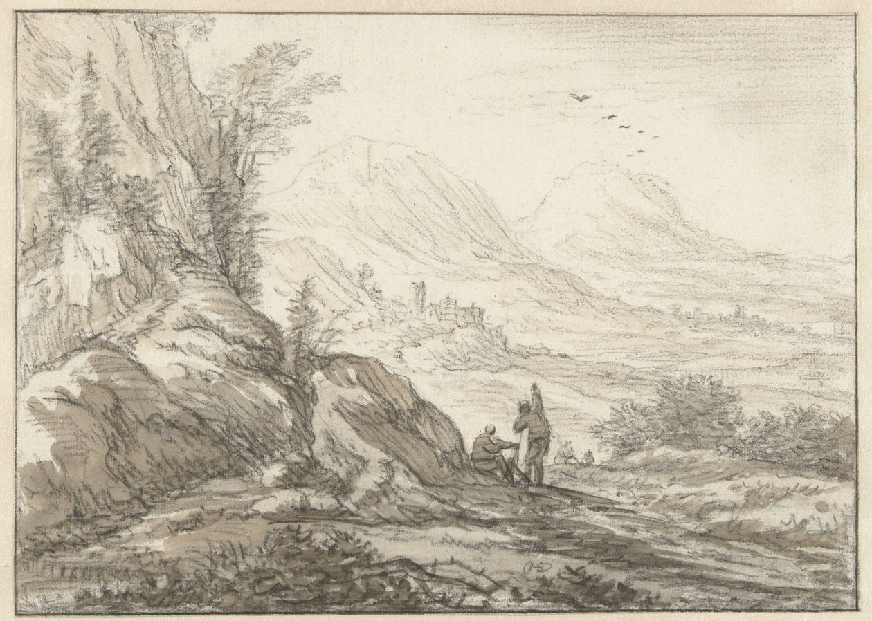 Vadi manzaralı dağ manzarası by Herman Saftleven