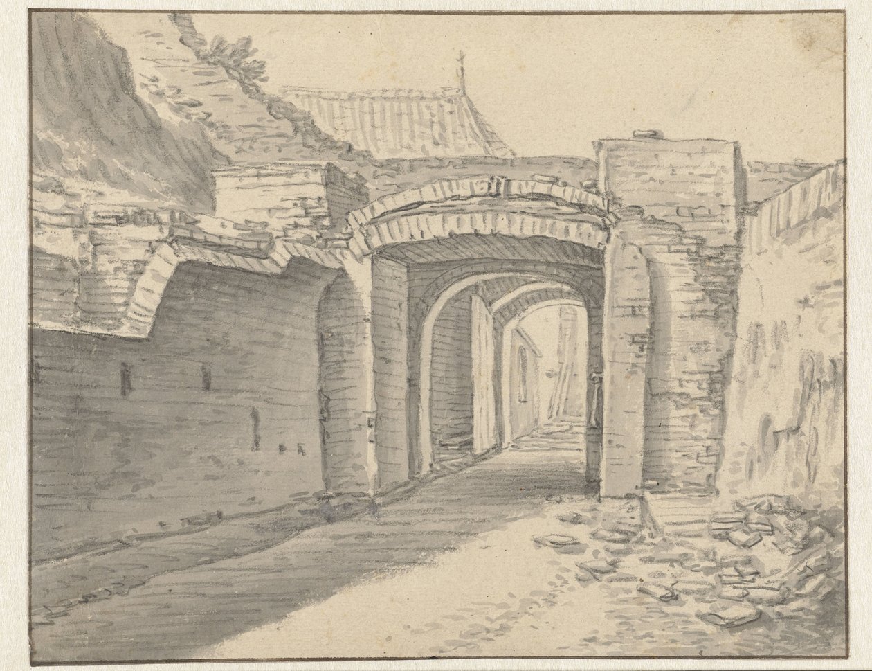 Utrecht surlarının altındaki geçit by Herman Saftleven
