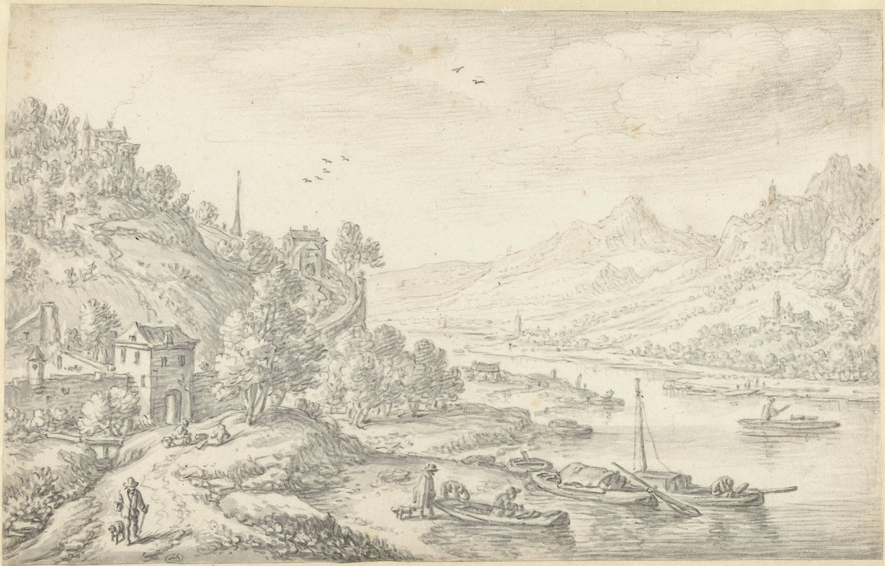 Fantezi Ren Nehri görünümü by Herman Saftleven