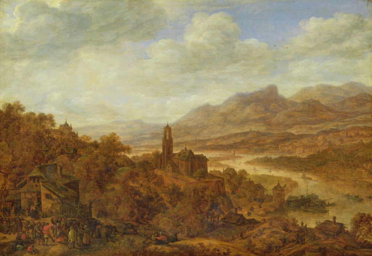Ren Nehri Manzarası, 1652 by Herman the Younger Saftleven