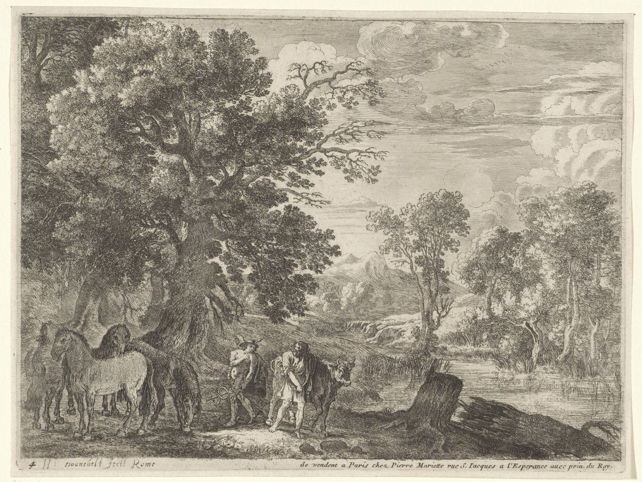 Merkür Battus'u susturur by Herman van Swanevelt