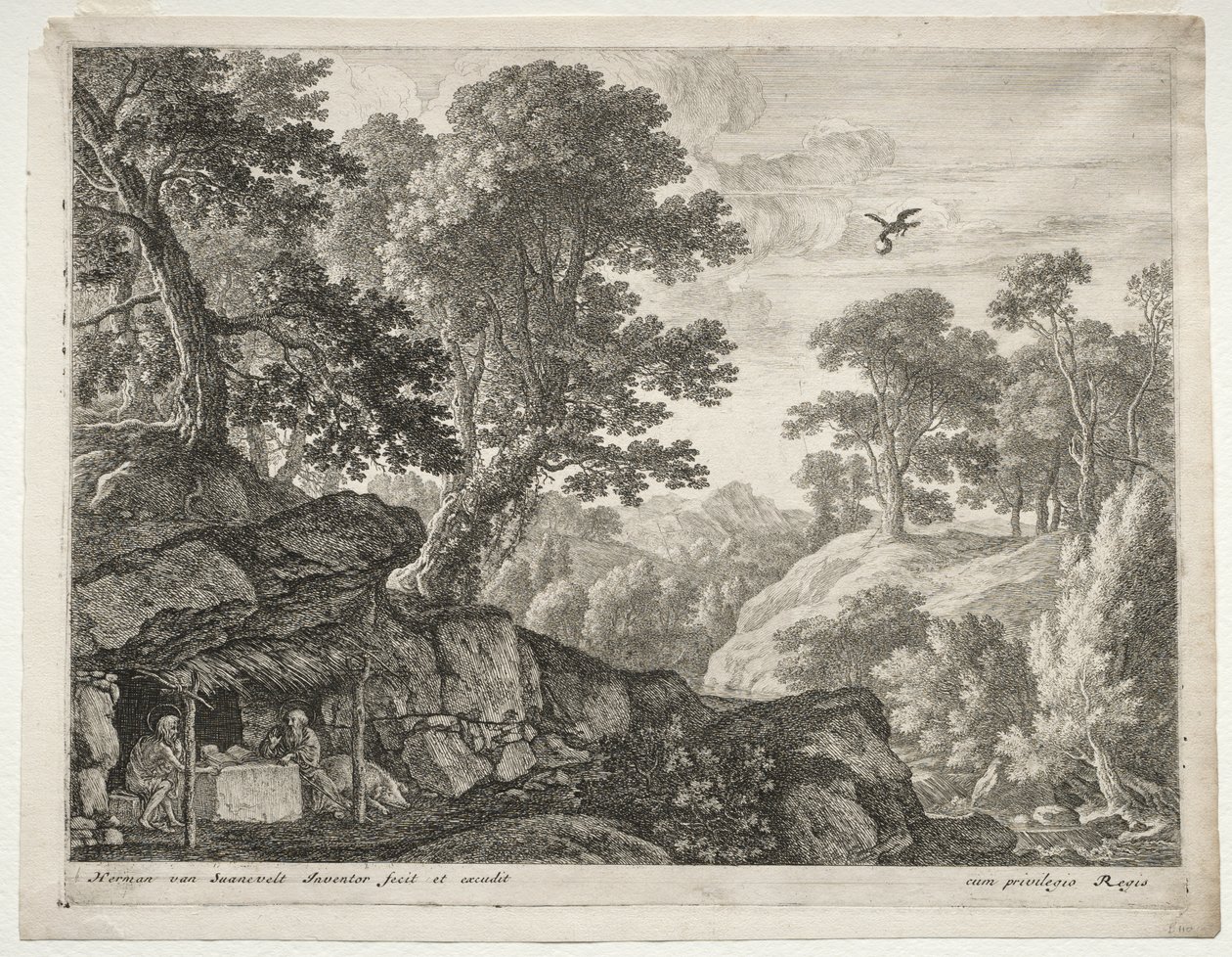 Tövbekarlar: Sts ile Manzara. Paul ve Anthony by Herman van Swanevelt