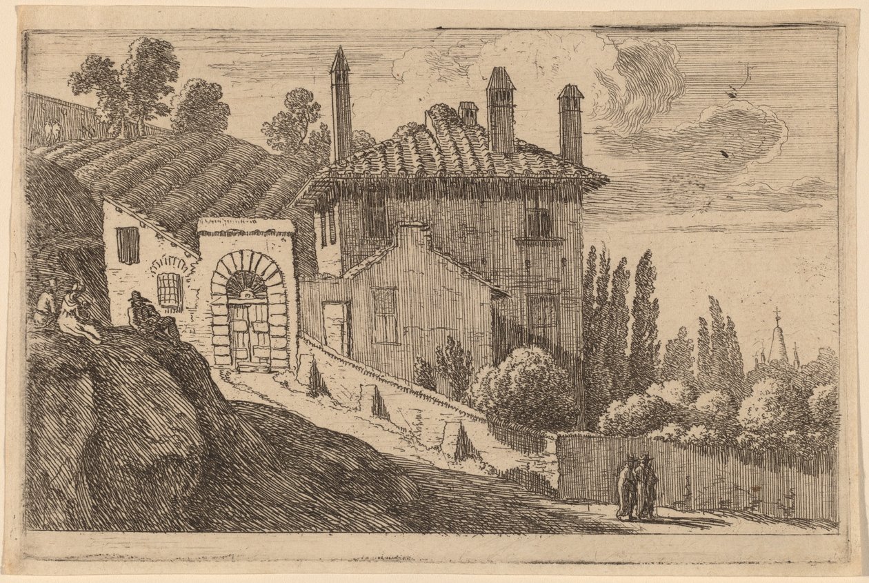 Bir İtalyan Villasının Görünümü by Herman van Swanevelt