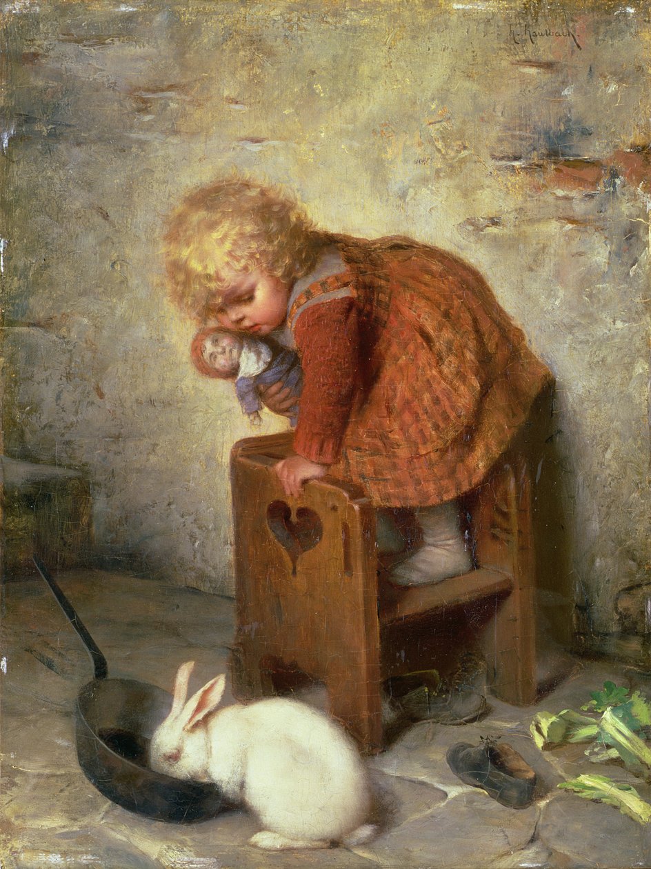 Tavşanlı Küçük Kız by Hermann Kaulbach